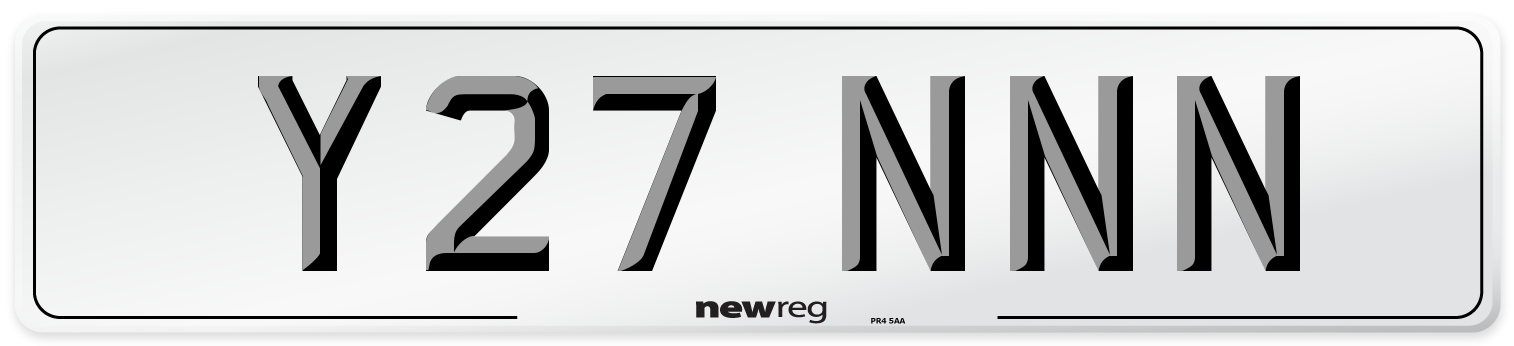 Y27 NNN Number Plate from New Reg